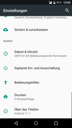 Scrollen Sie und wählen Sie Über das Telefon
