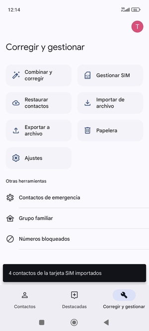 Sus contactos se guardarán en su cuenta de Google y se guardarán en su teléfono la próxima vez que Google sea sincronizado.