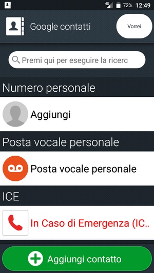 Seleziona Vorrei
