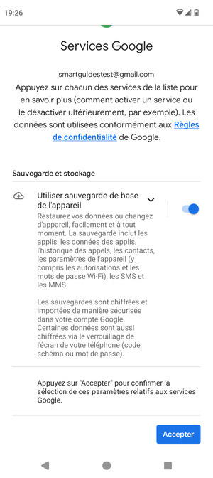 Sélectionnez Accepter