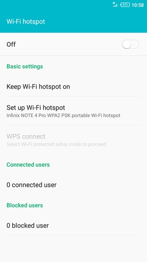 Select Set up Wi-Fi hotspot