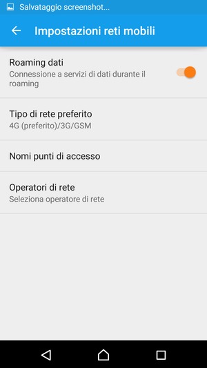 Attiva o disattiva Roaming dati
