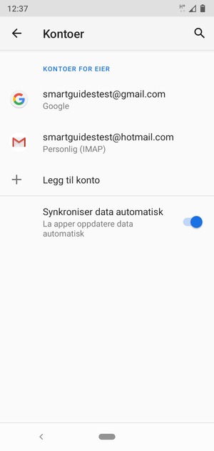Velg din Google-konto