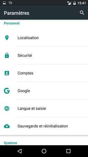 Faites défiler et sélectionnez Sécurité