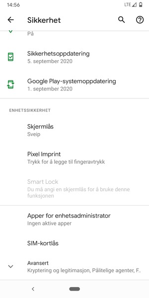 Bla til og velg SIM-kortlås