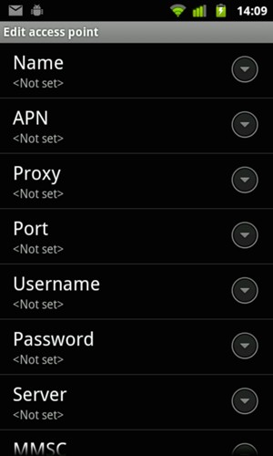 Enter MMS information