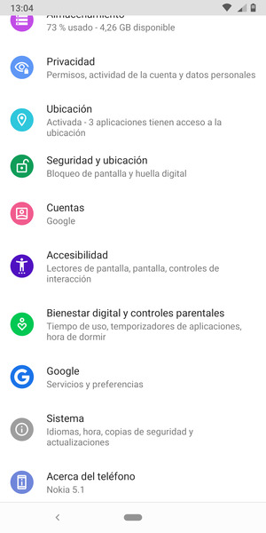 Desplácese y seleccione Sistema