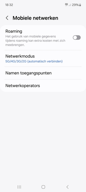 Om van netwerk te wisselen in geval van netwerkproblemen, selecteert u Netwerkoperators