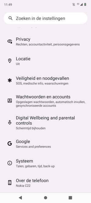 Scroll naar en selecteer Systeem
