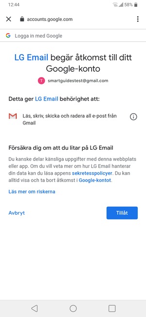 Välj Tillåt