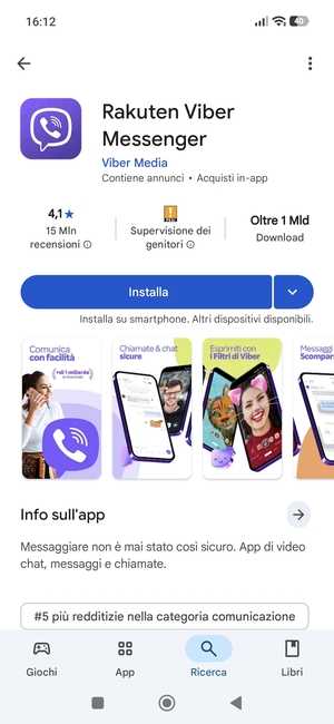 Seleziona Installa