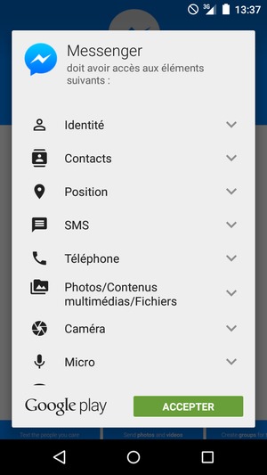 Sélectionnez ACCEPTER