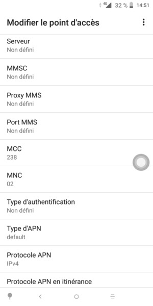 Faites défiler vers le bas et saisissez les informations MMS