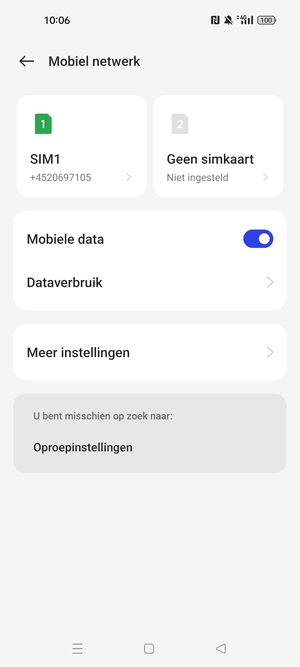 Selecteer SIM1 of SIM2