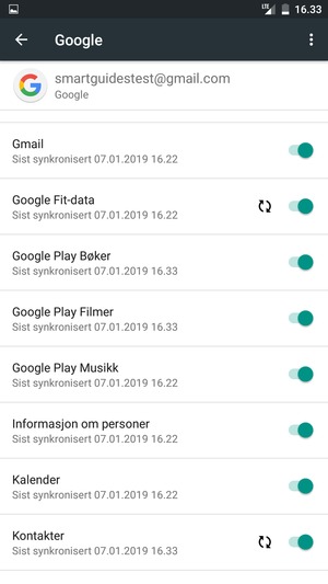 Forsikre deg om at Kontakter er valgt