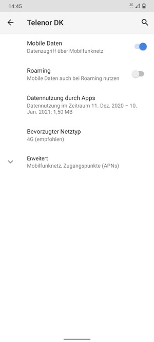 Wählen Sie Bevorzugter Netzwerktyp