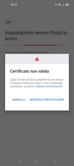 Seleziona MODIFICA IMPOSTAZIONI