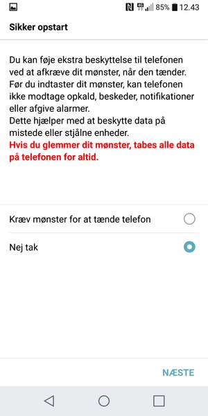 Vælg din foretrukne mulighed og vælg NÆSTE