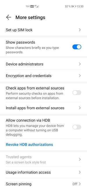 Select Set up SIM lock