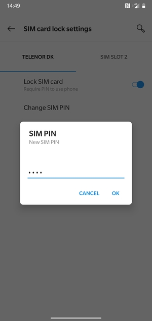 Enter your New SIM PIN and select OK