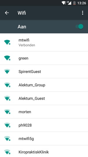 U bent nu verbonden met het WiFi-netwerk