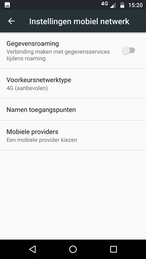 Om van netwerk te wisselen in geval van netwerkproblemen, selecteert u Mobiele providers