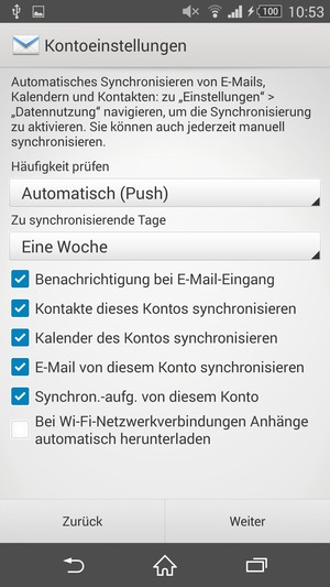 Wählen Sie Weiter