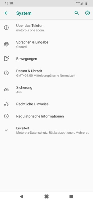 Wählen Sie Sicherung