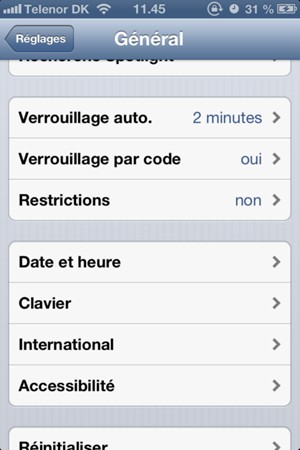 Sélectionnez Verrouillage par code