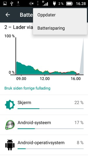 Velg Batterisparing