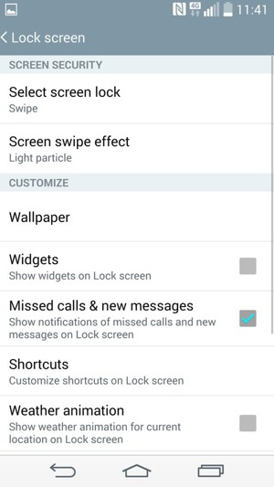 Select Select screen lock