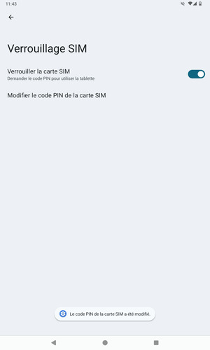 Votre code PIN de la carte SIM a été modifié