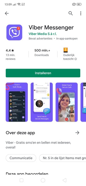 Selecteer Installeren