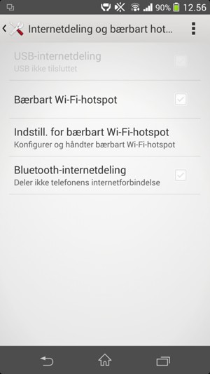 Vælg Indstill. for bærbart Wi-Fi-hotspot
