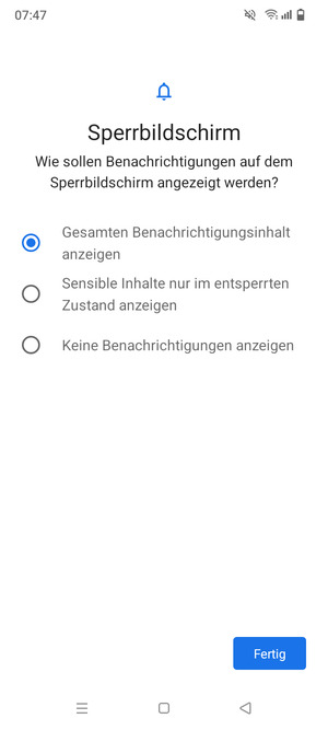Wählen Sie die gewünschte Option und wählen Sie Fertig