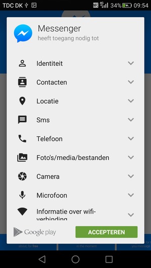 Selecteer ACCEPTEREN