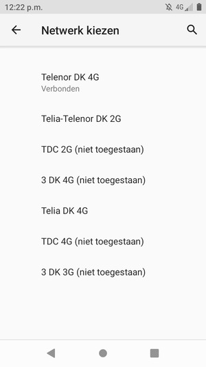 Selecteer een netwerkoperator uit de lijst