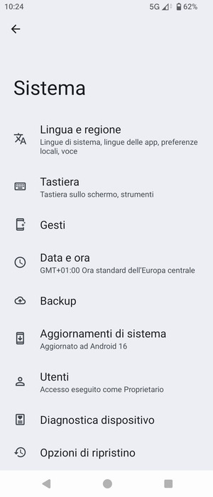 Seleziona Aggiornamenti di sistema