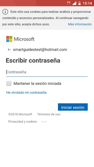 Introduzca su contraseña y seleccione Iniciar sesión