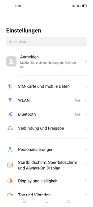 Wählen Sie SIM-Karte und mobile Daten
