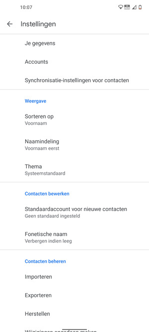 Scroll naar en selecteer Importeren