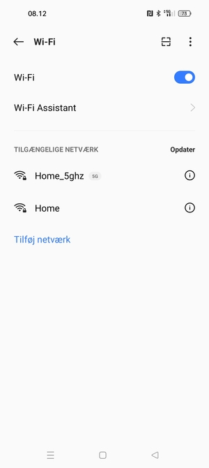 Vælg det trådløse netværk, du ønsker at oprette forbindelse til
