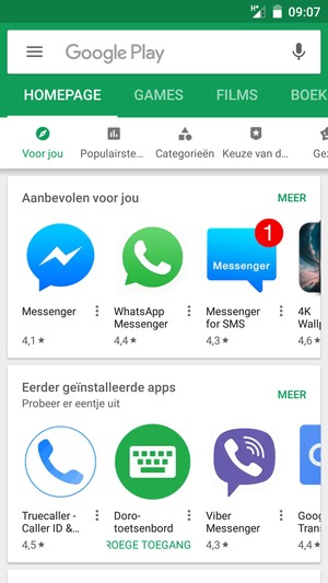 Selecteer de zoekbalk