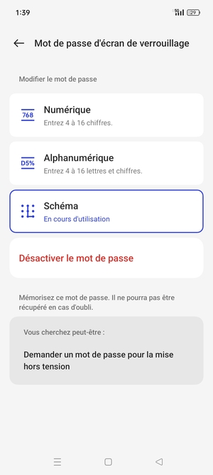 Votre téléphone est maintenant sécurisé par un écran de verrouillage