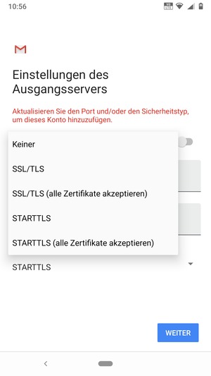 Wählen Sie Keiner und WEITER