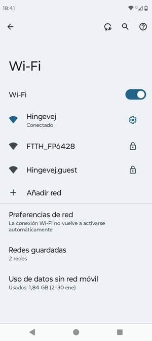 Ahora está conectado a la red Wi-Fi