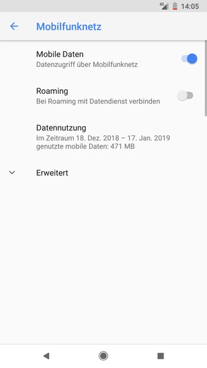 Um das Netzwerk zu wechseln, falls Probleme auftreten, wählen Sie Erweitert