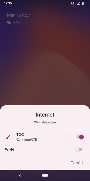 Sélectionnez Terminé