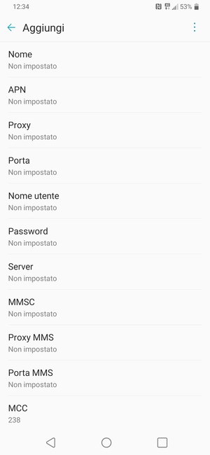 Inserisci informazioni MMS