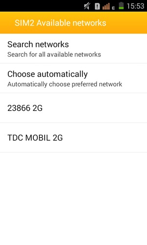 Select a network operator from the list